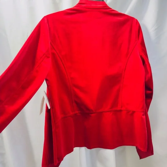 NWT Peck & Peck Red Velvet Two Pocket Edge to Edge Jacket M - Picture 10 of 16